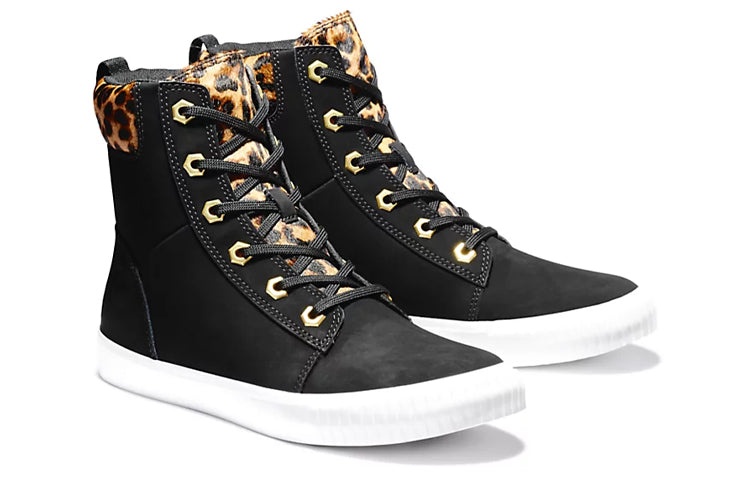(WMNS) Timberland SKyla Bay 6 Inch Boot 'Black Nubuck wtih Cheetah Collar' A2F1P001 - 2