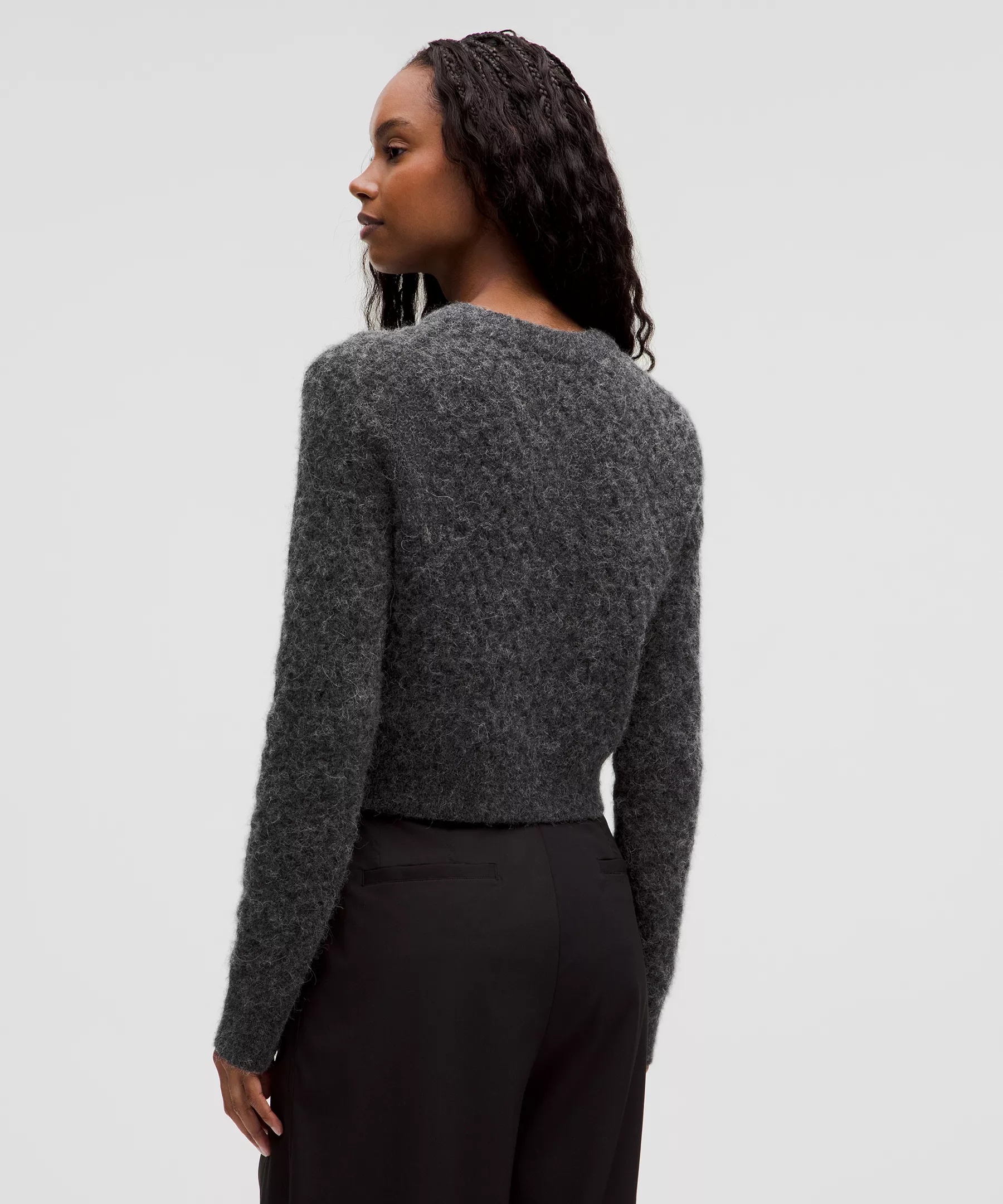 Alpaca Wool-Blend Crosshatch Sweater - 3