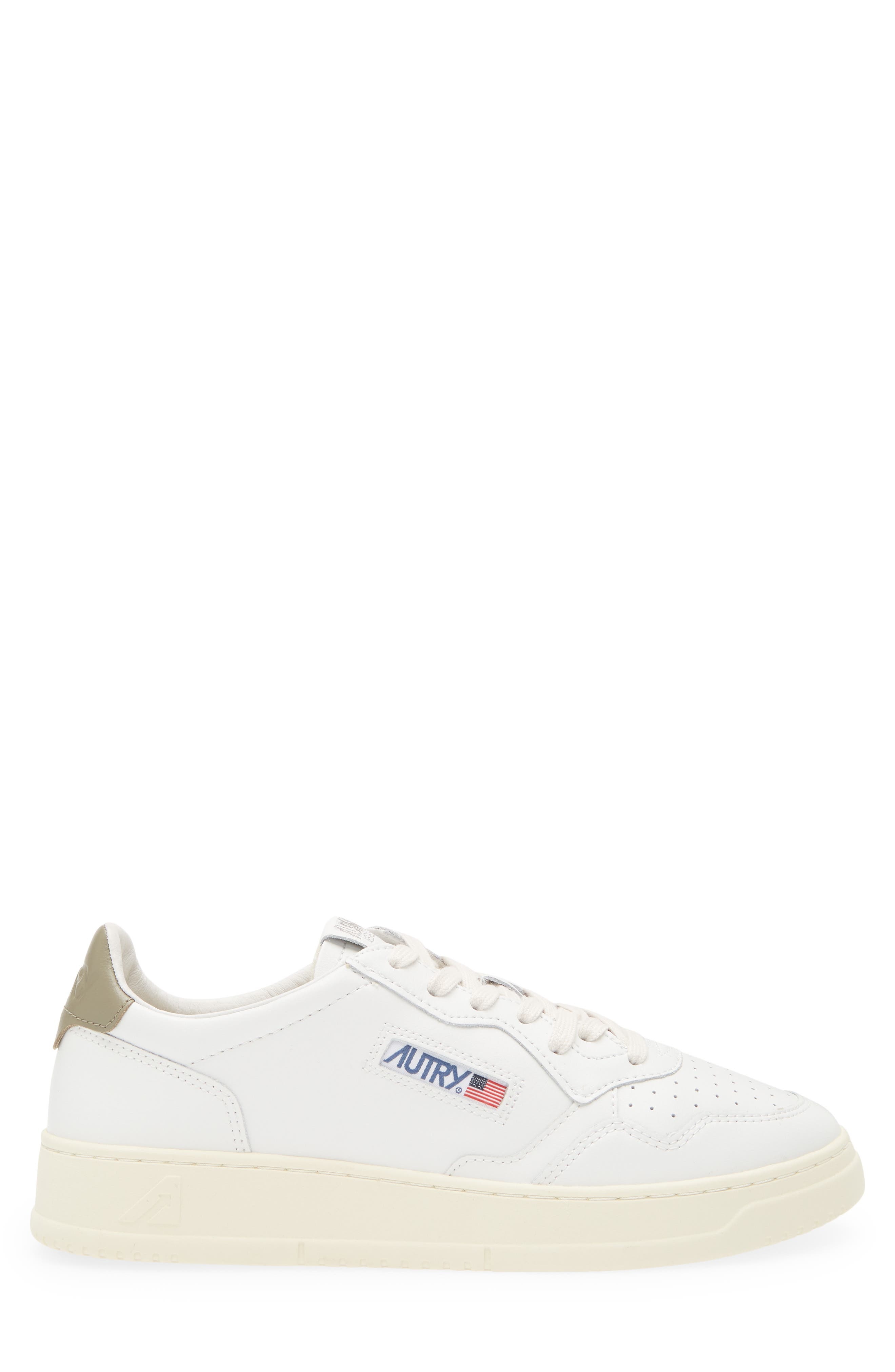 AUTRY Medalist Low Sneaker in White Leather/Red at Nordstrom - 3