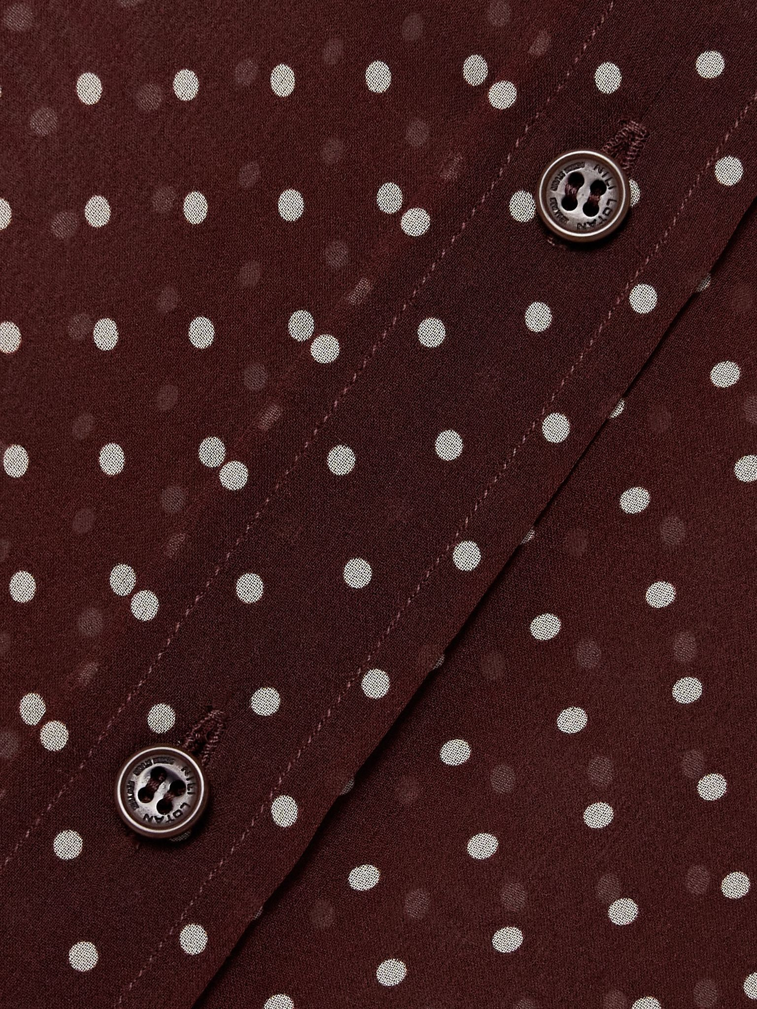 Gaia polka-dot silk crepe de chine shirt Burgundy - 5