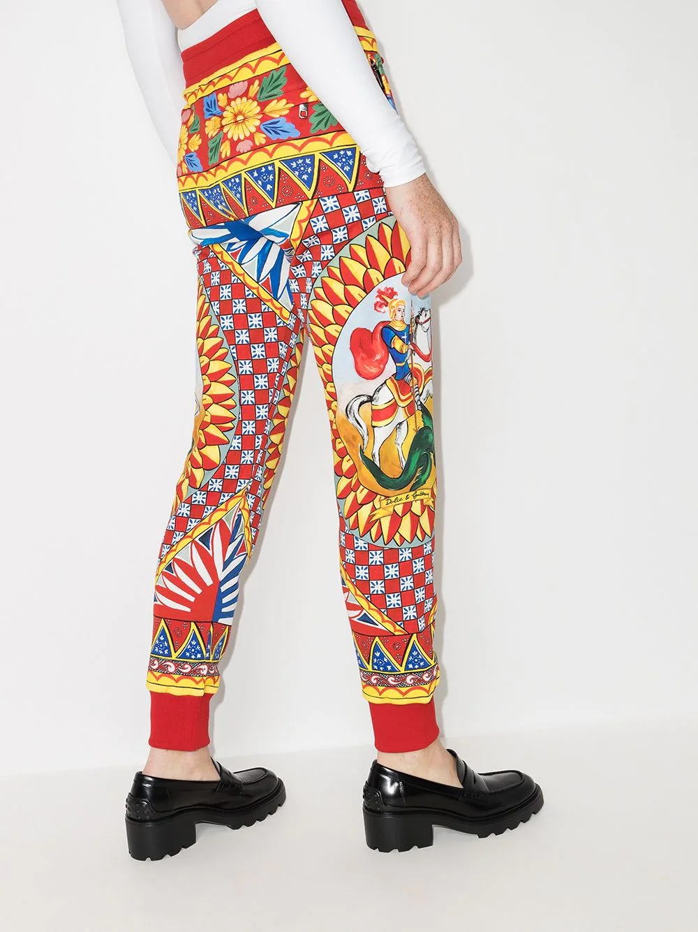 Caretto print jogging trousers - 3