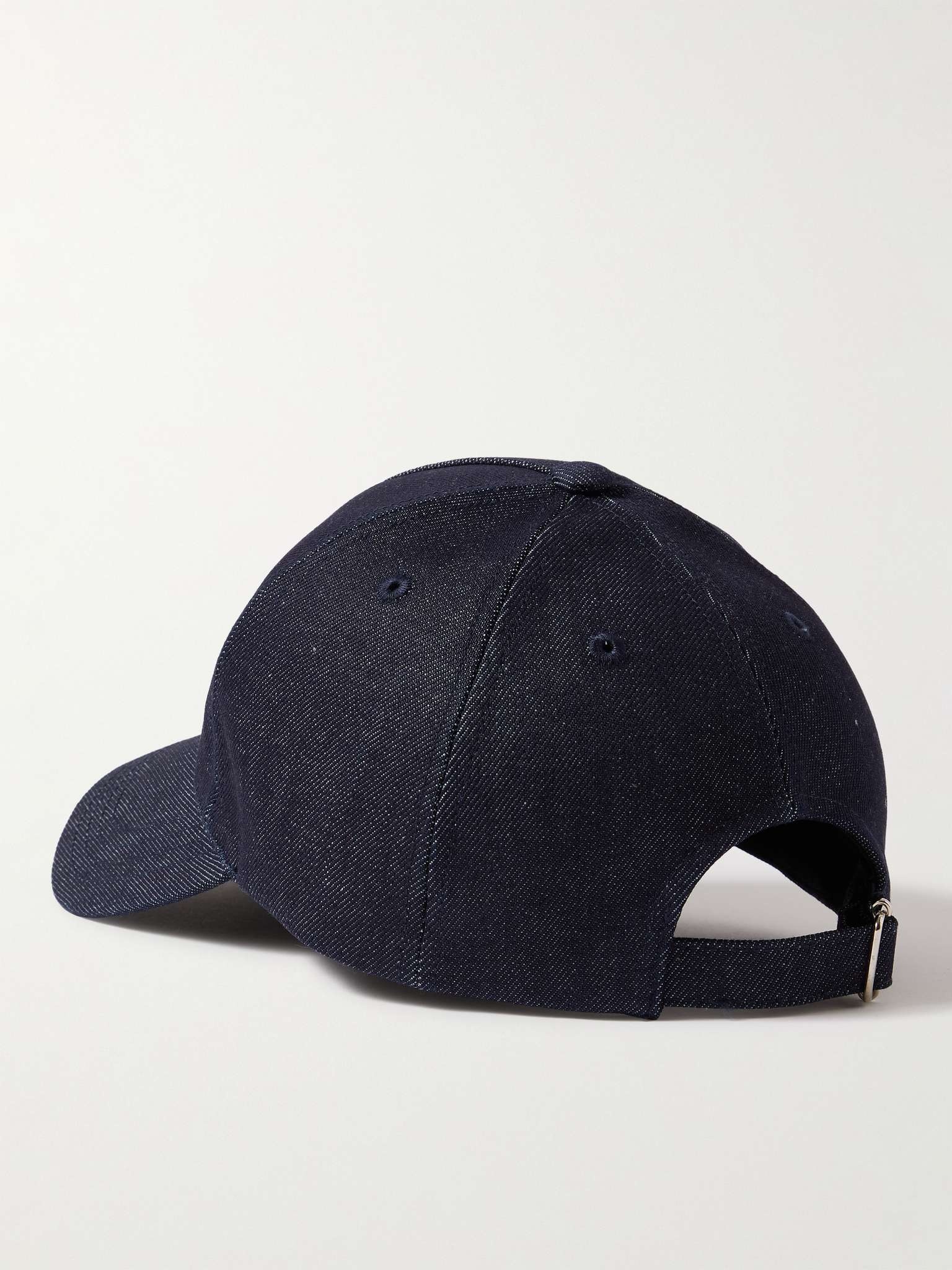 Logo-Flocked Denim Baseball Cap - 3