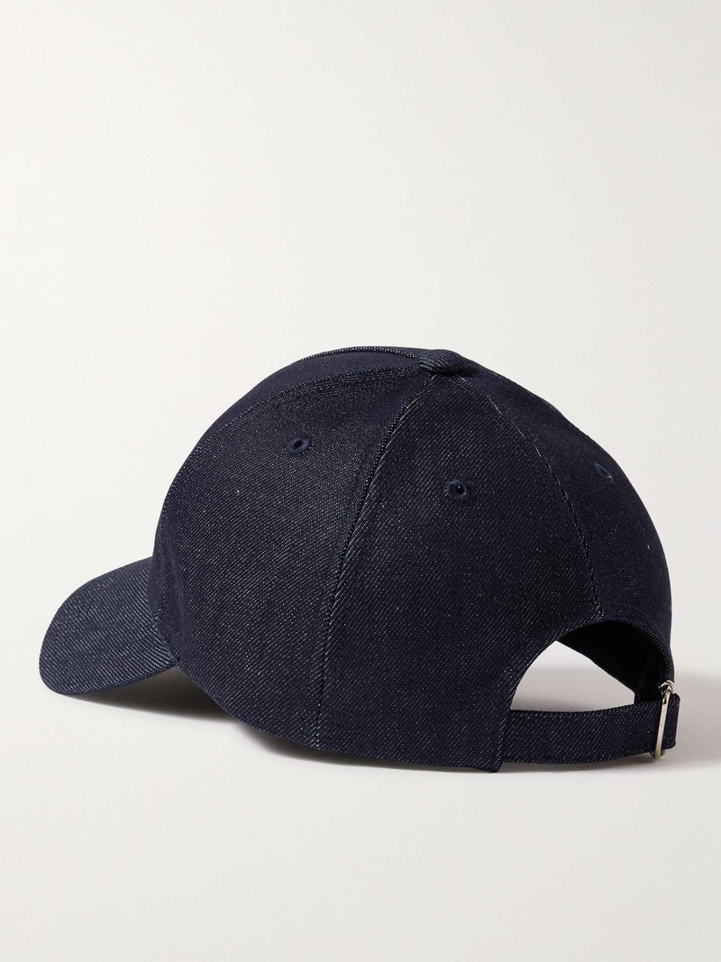 Logo-Flocked Denim Baseball Cap 3