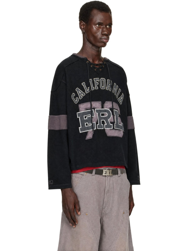Black Laced Hockey Jersey Sweater 2