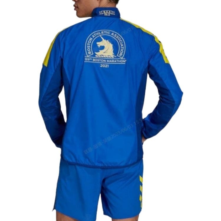 adidas 2021 Boston Marathon Windbreaker Jacket 'Blue' GQ8331 - 3