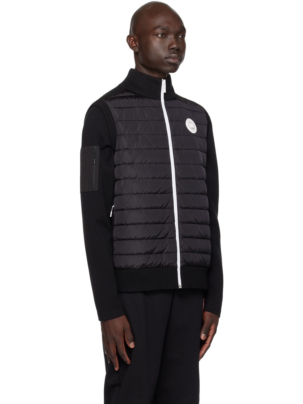 Black Paneled Down Vest - 2