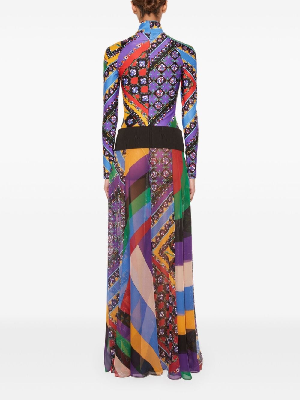Iride Festa-print silk skirt - 4