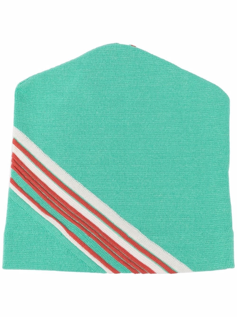 side-stripe knitted beanie - 1