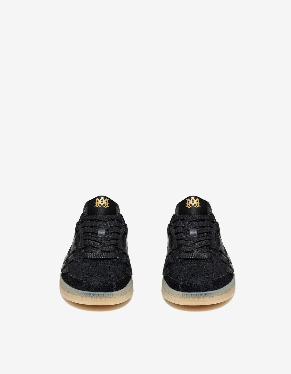 Amiri Black Croc Debossed Pacific Bones Trainers - 3