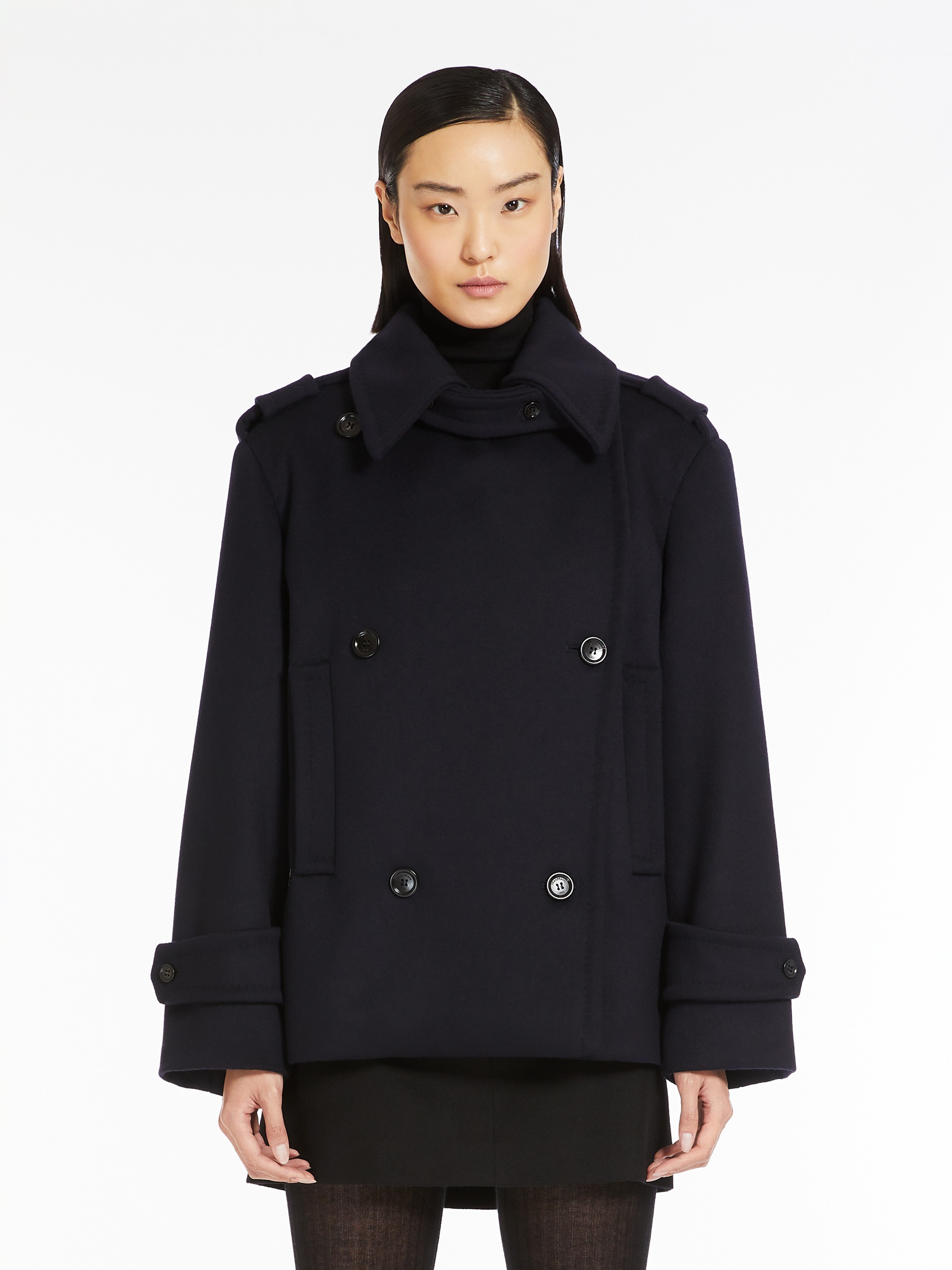 【MAX MARA】Oversized wool and cashmere trench coat LAVENO Max Mara ALDO1234 Wool and cashmere shirt coat | REVERSIBLE