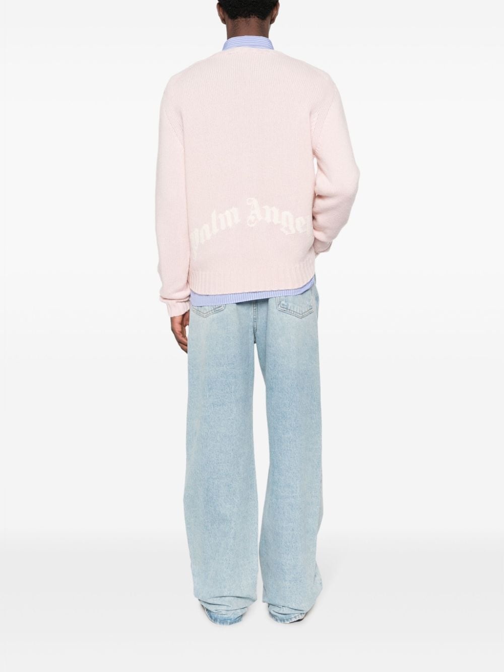 Curved Logo intarsia-knit jumper - 2