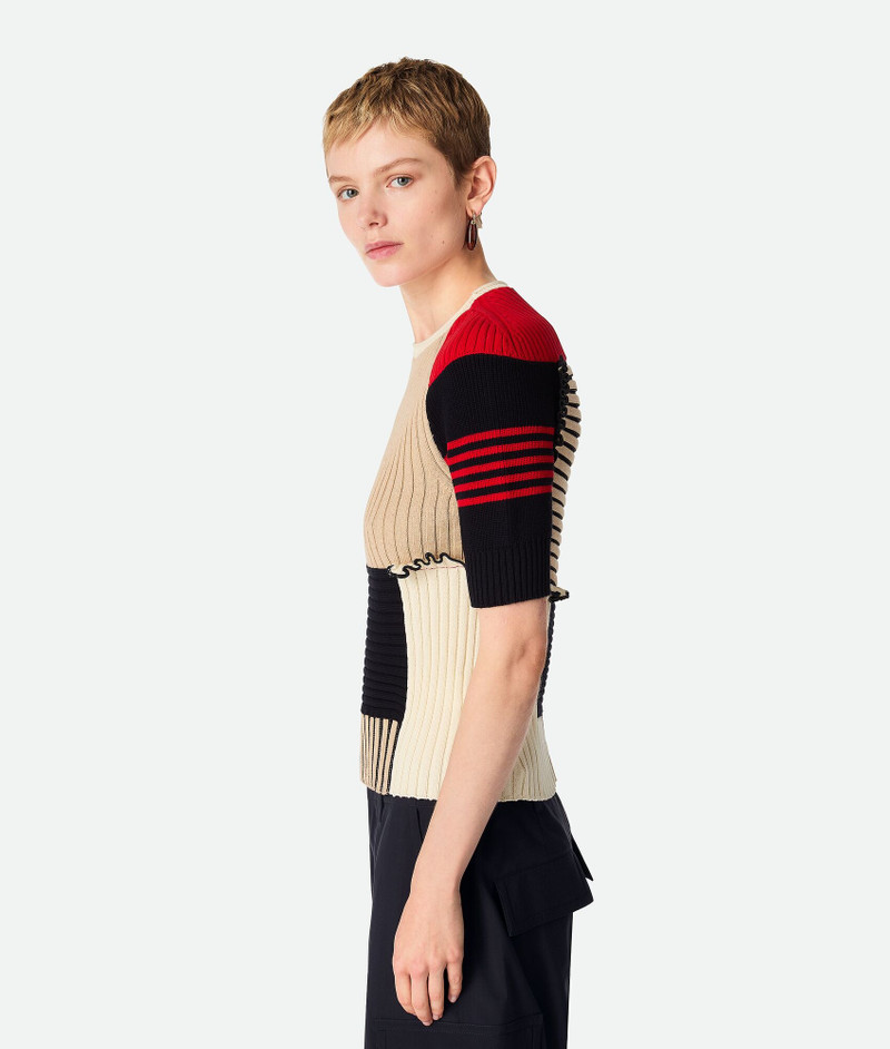 Bottega Veneta Light Cotton Patchwork Top outlook
