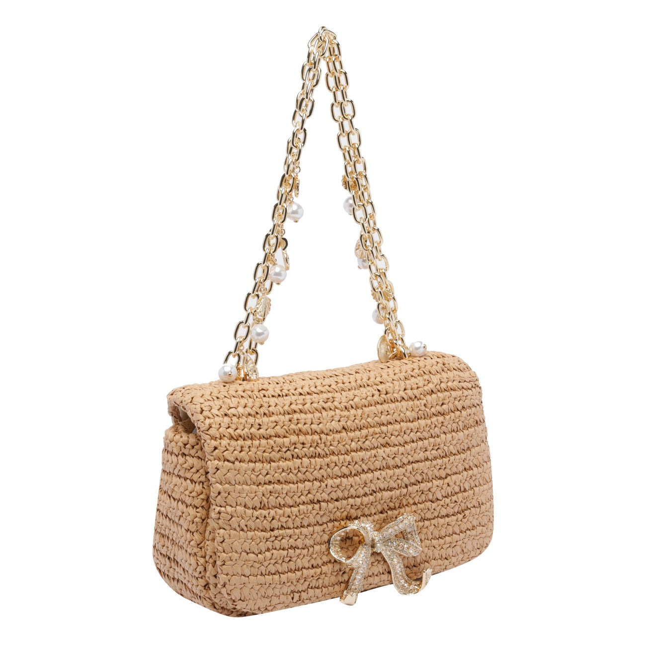 Self Portrait Women Raffia Bow Charm Shoulder Bag - 2