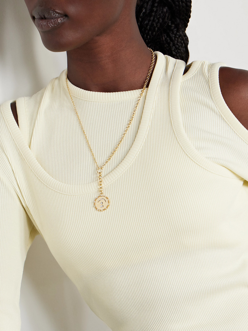 FOUNDRAE Pause Medium Mixed Belcher Extension 18-karat Gold Diamond Necklace outlook