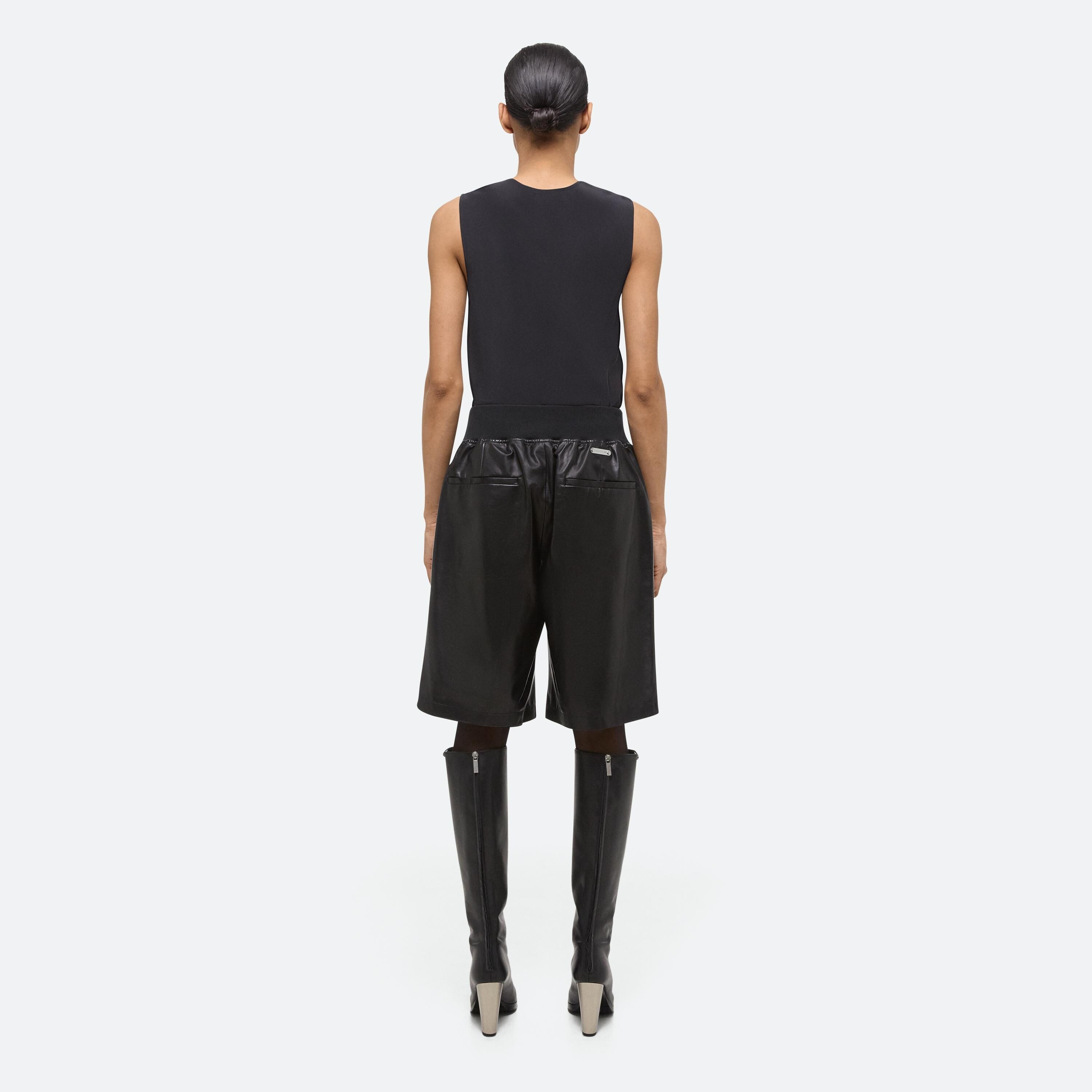 LEATHER BOMBER SHORTS - 5