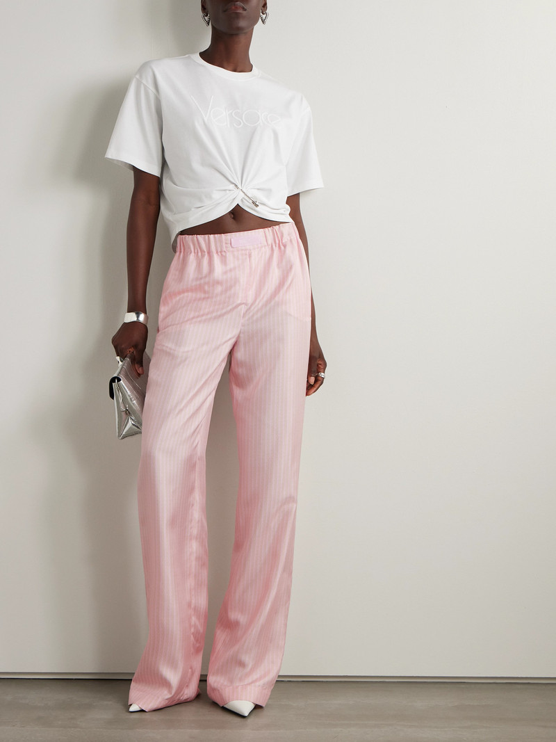 VERSACE Printed Silk-twill Wide-leg Pants outlook