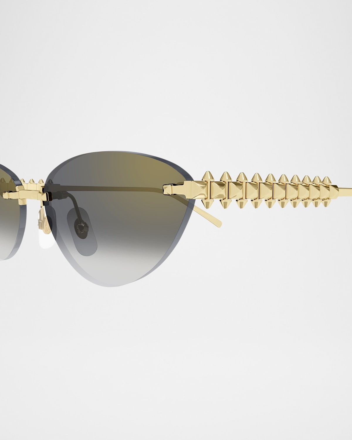 Rimless Metal Cat-Eye Sunglasses - 3