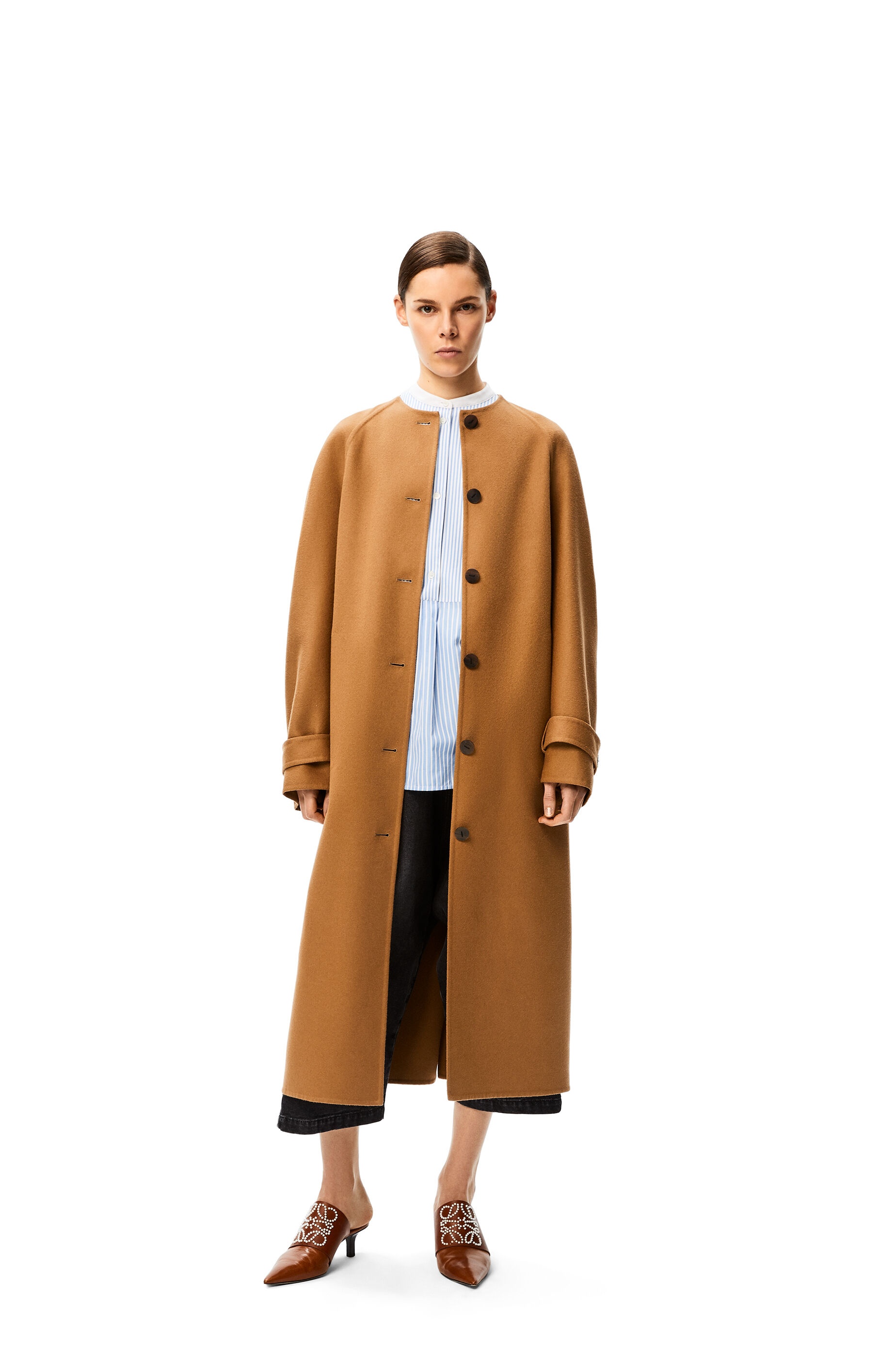 Raglan sleeve coat in wool and cashmere - 2