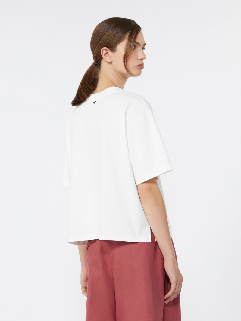 SABATO Printed cotton jersey T-shirt - WHITE 4