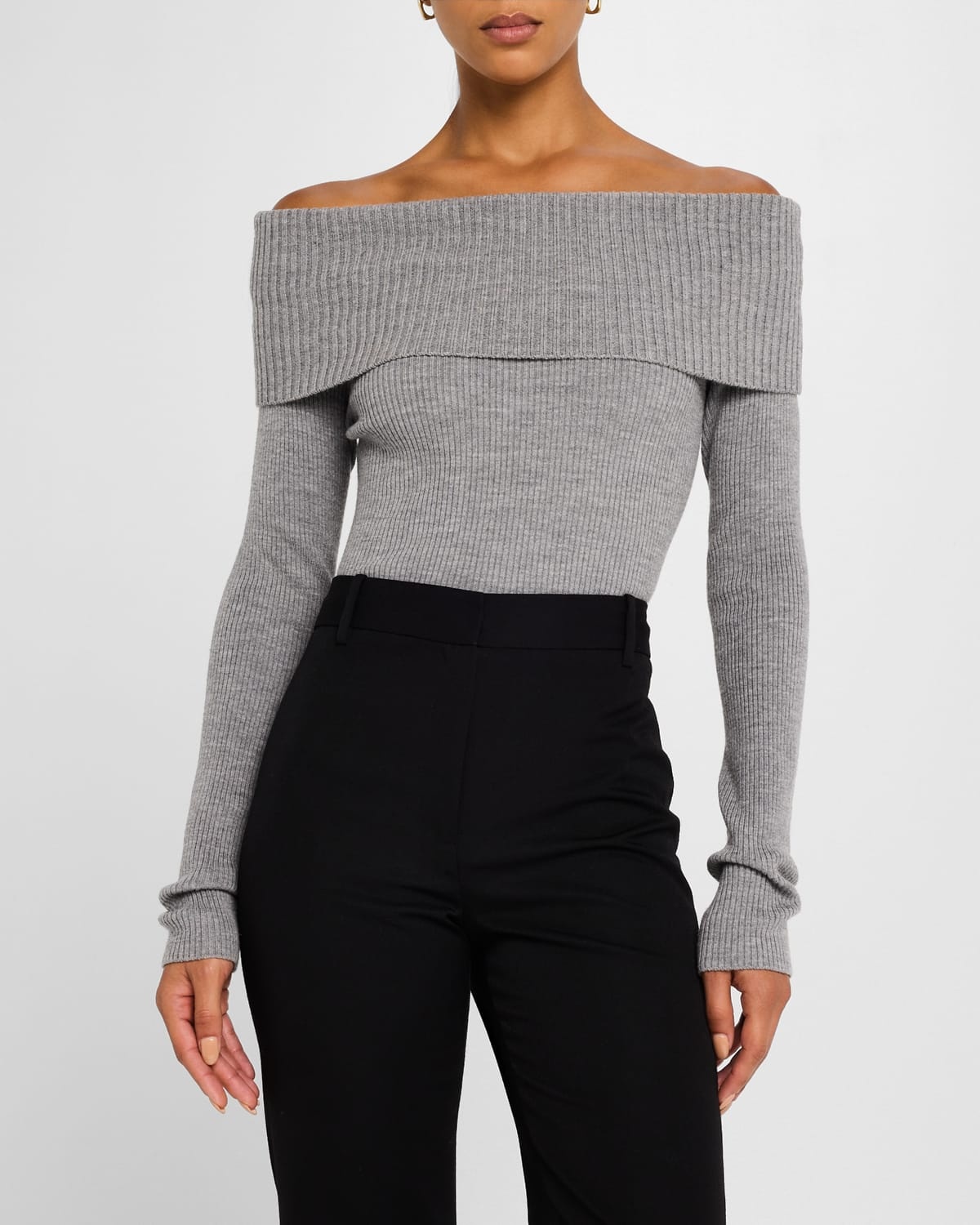 Coretta Ribbed Off-Shoulder Sweater - 4