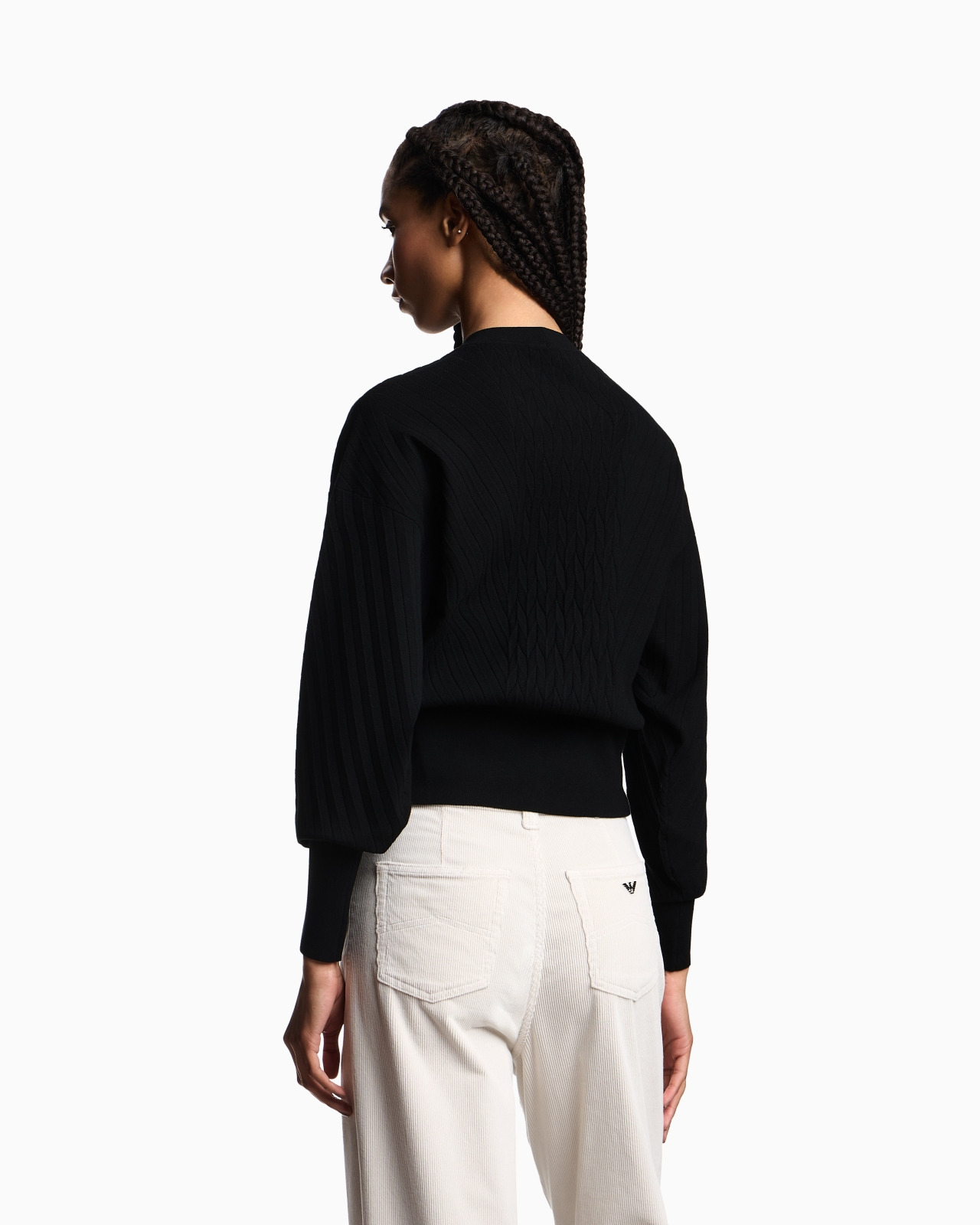 TRAVEL ESSENTIALS CAPSULE COLLECTION VISCOSE-BLEND JUMPER WITH AN EMBOSSED MOTIF - 3