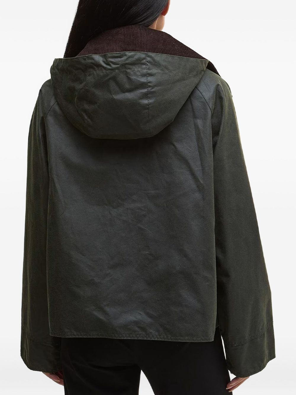 hooded corduroy-collar jacket - 4