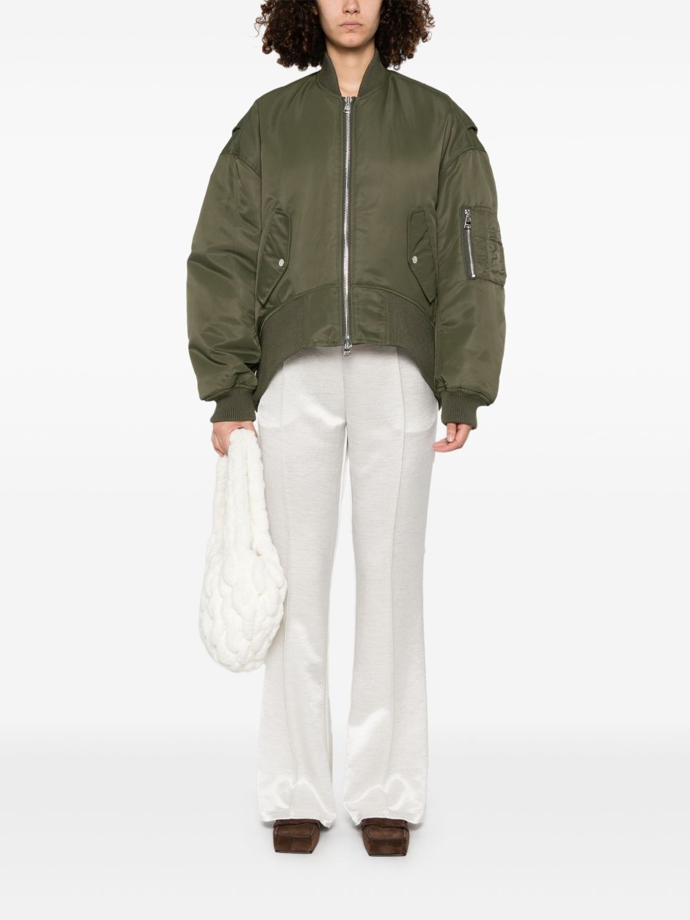 curved-hem bomber jacket - 2