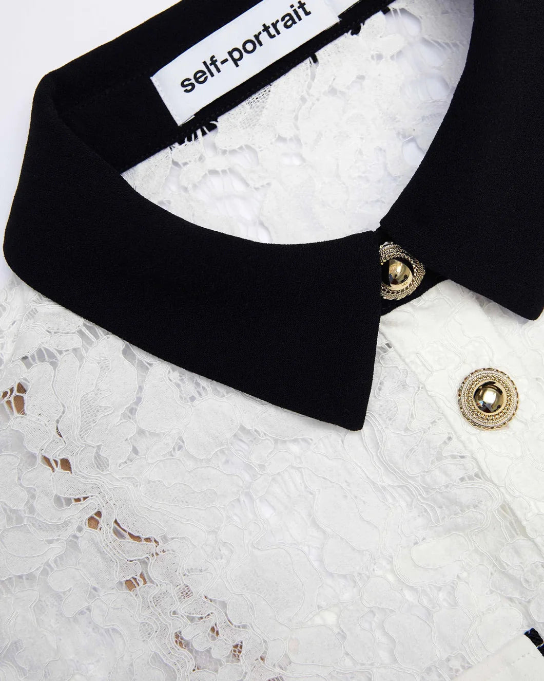WHITE LACE CONTRAST COLLAR MINI DRESS - 6