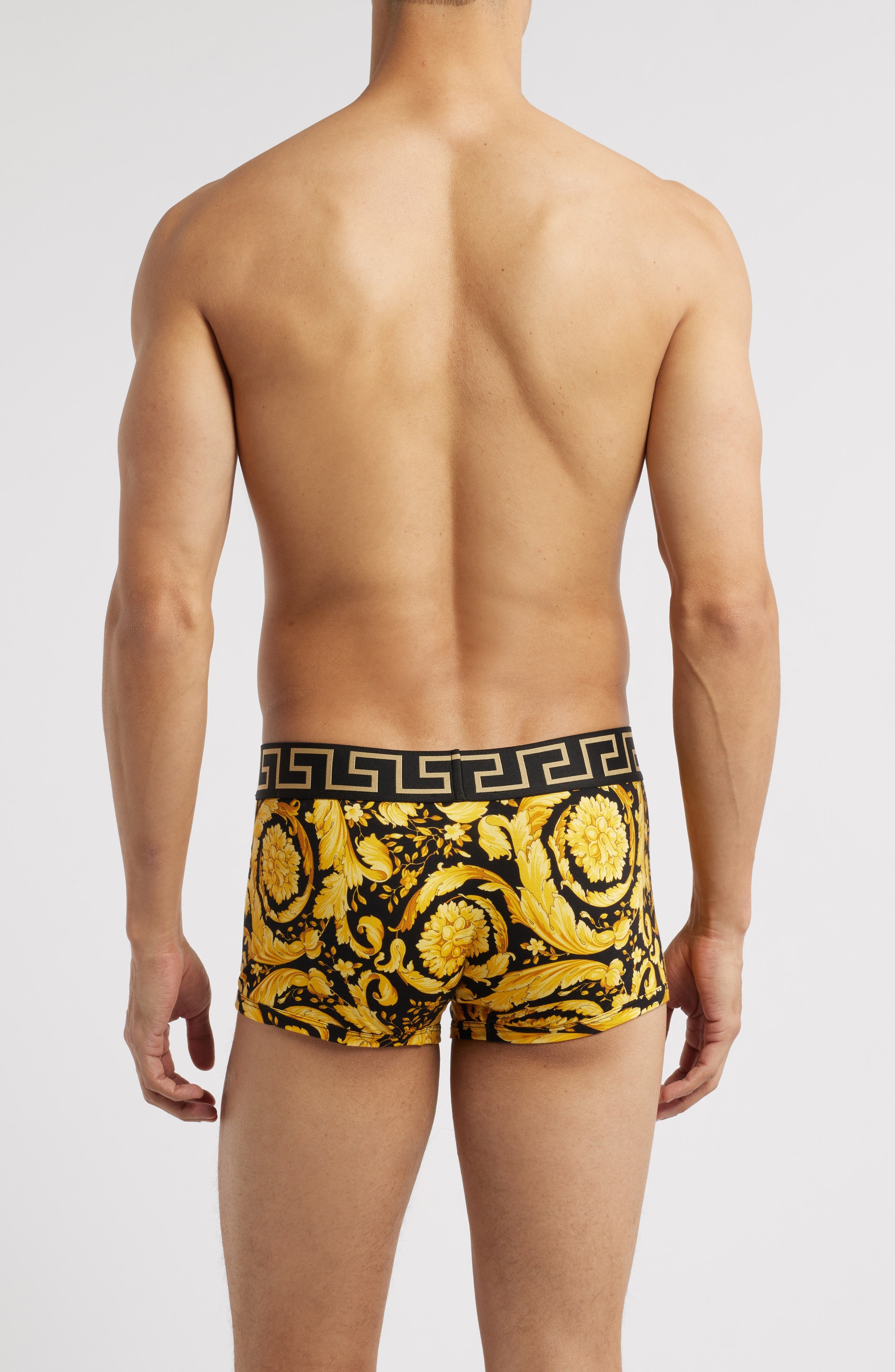 Versace Barocco Stretch Cotton Trunks in Black Print at Nordstrom - 2