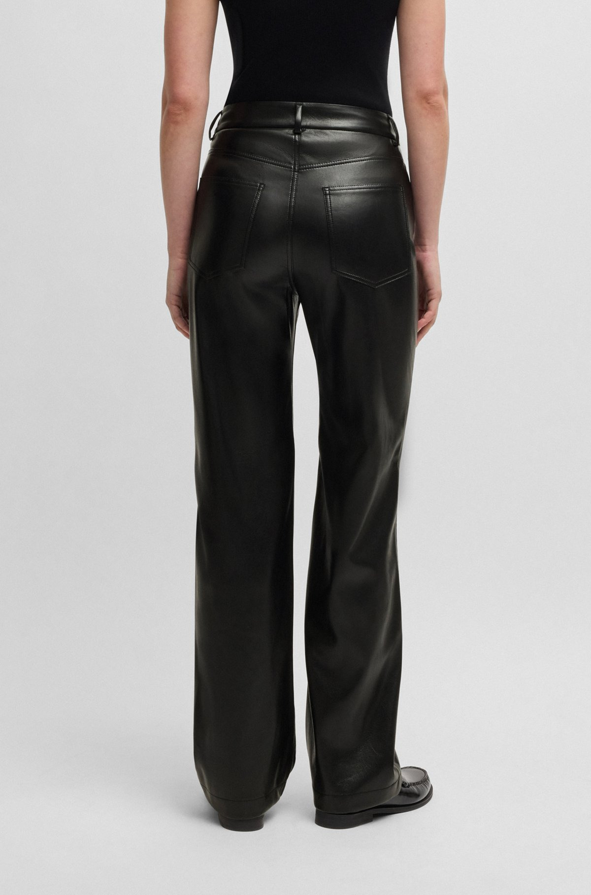 FIVE-POCKET TROUSERS IN FAUX LEATHER - 4