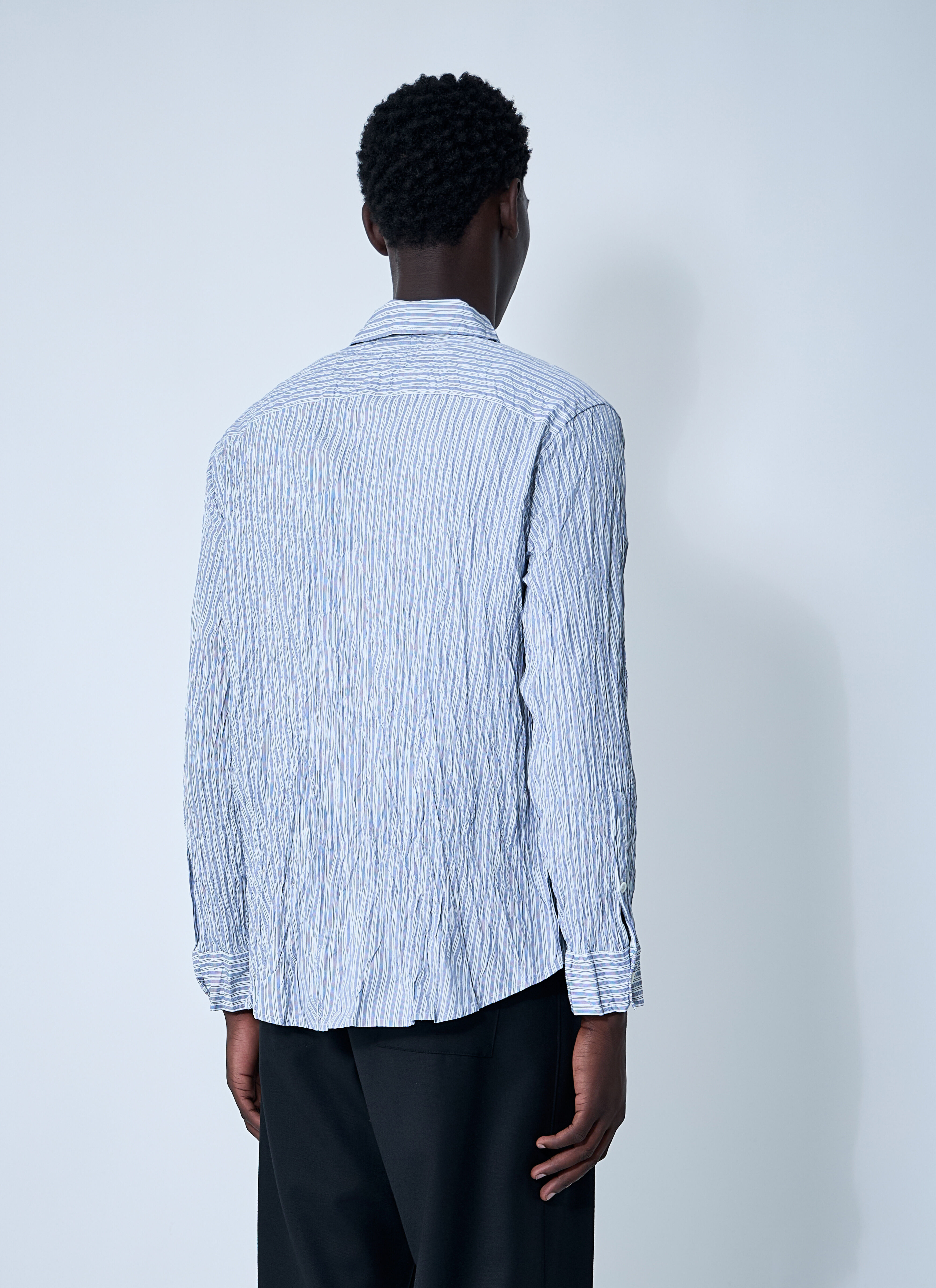 Cruched Cotton Stripe Shirt - 4