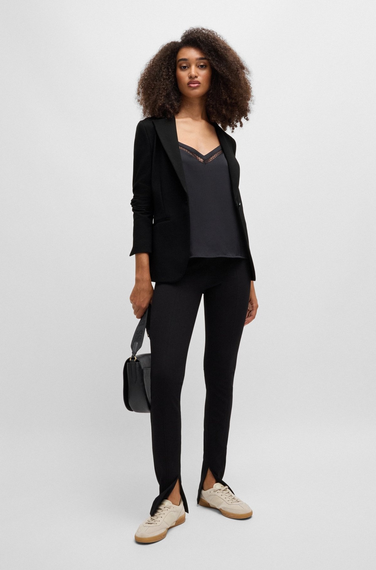 SINGLE-BUTTON JACKET IN STRETCH FABRIC - 3