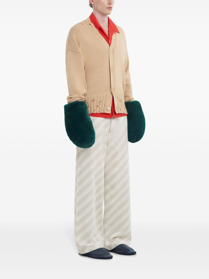 Marni striped cotton trousers outlook