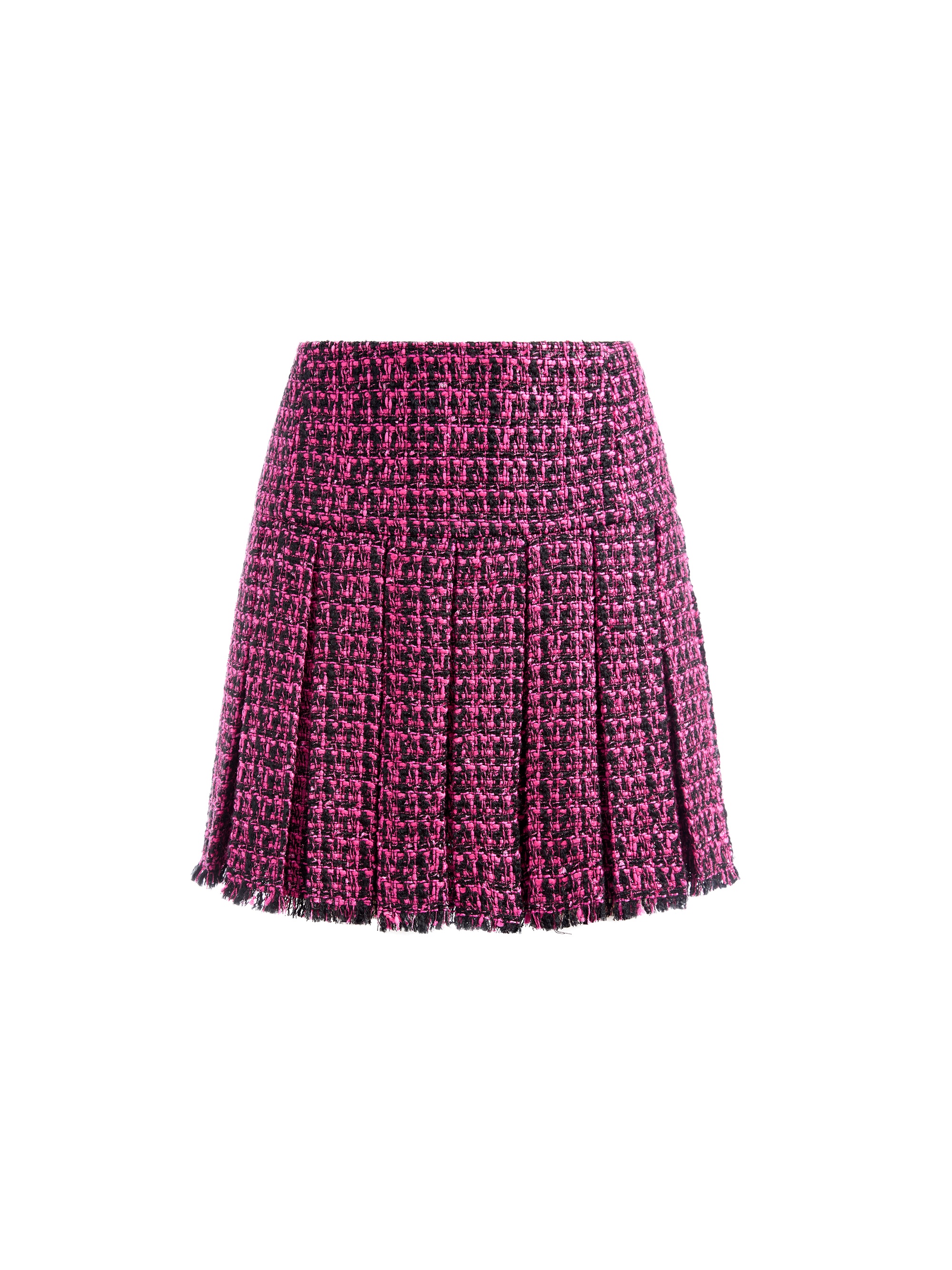 EMILIE PLEATED TWEED MINI SKIRT - 1