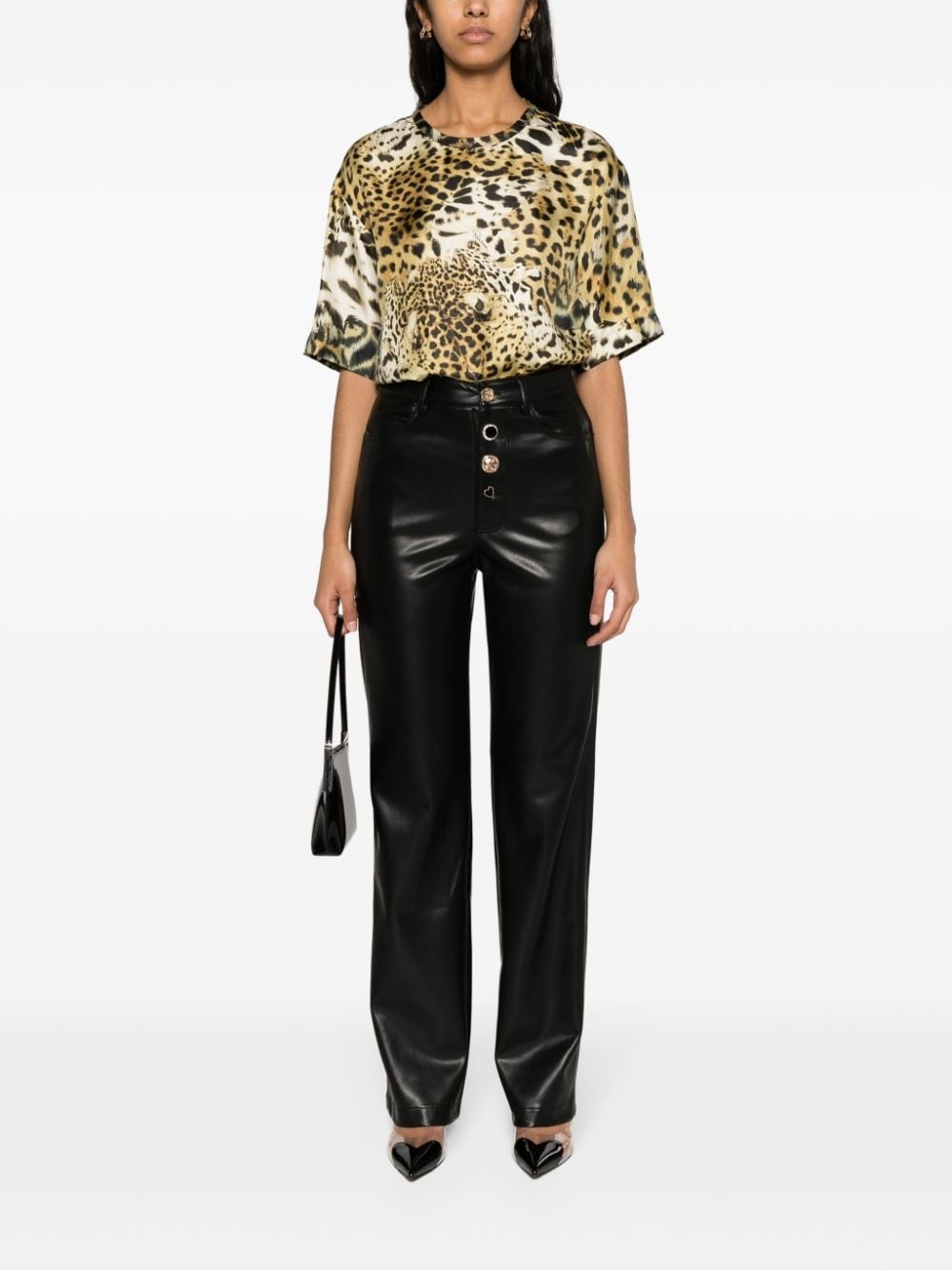 leopard-print silk blouse - 2