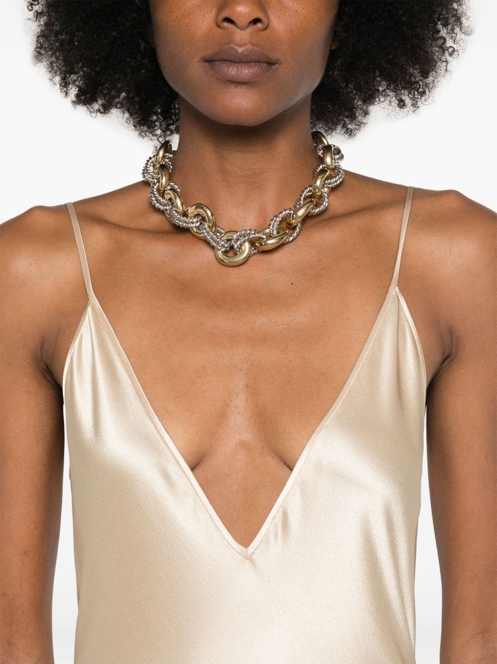 silk V-neck maxi dress - 5