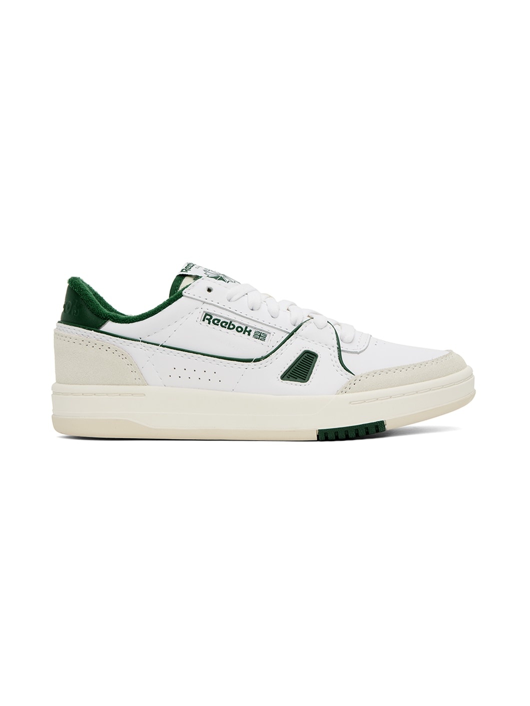 White & Green Lt Court Sneakers - 1