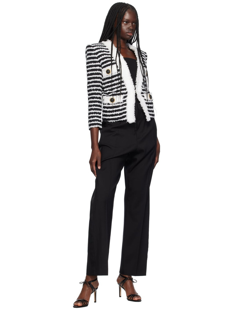 Balmain Black & White 4 Pocket Jacket outlook