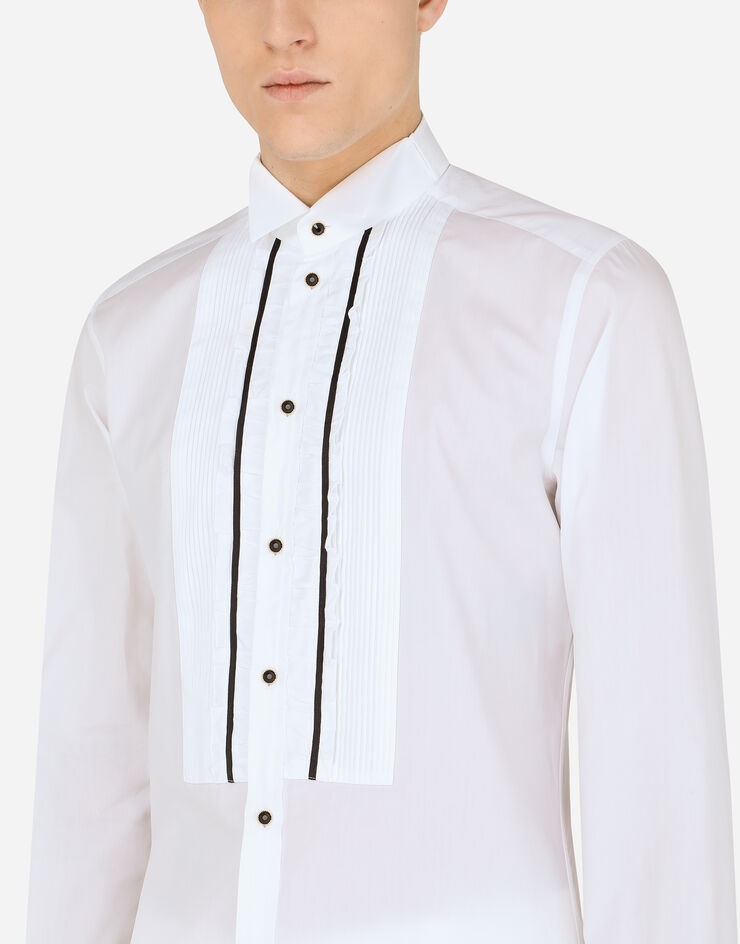 Cotton Gold-fit tuxedo shirt - 4