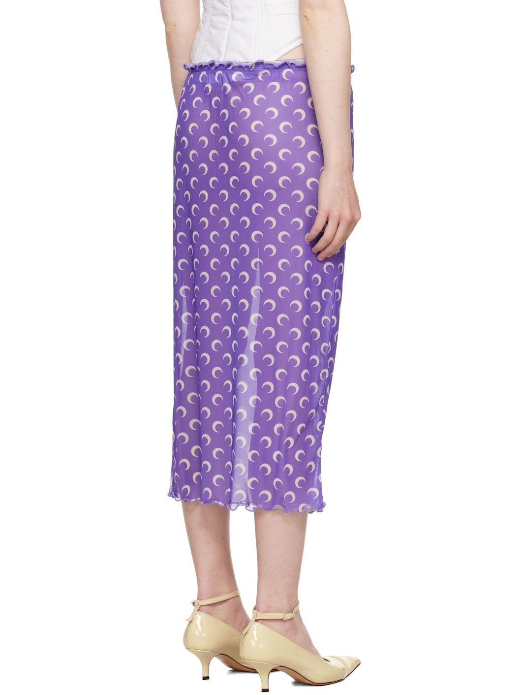 Purple Recycled Moon Mesh Midi Skirt - 3