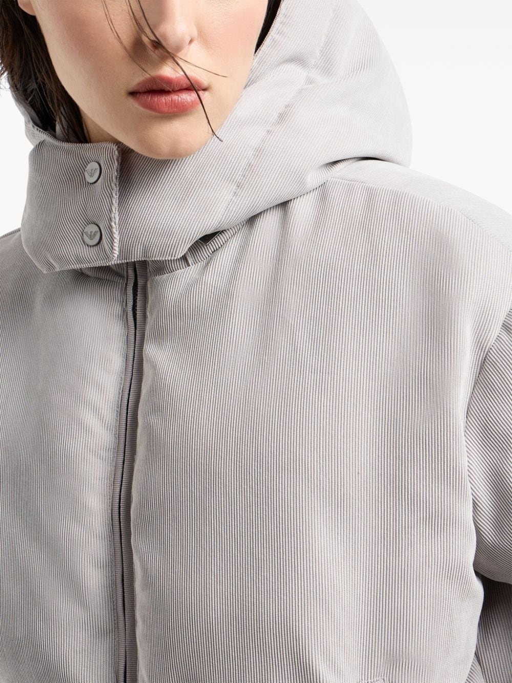 corduroy hooded puffer jacket - 4