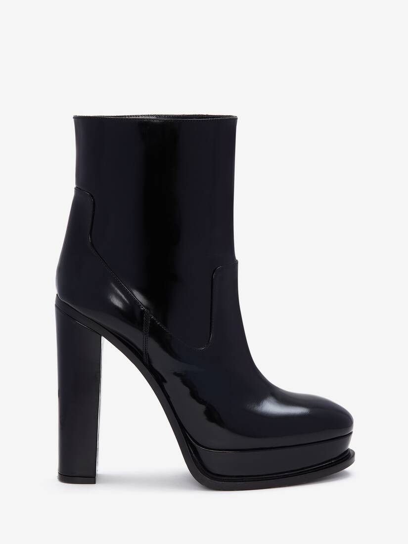 Women's Platform Ankle Boot in Black - 1