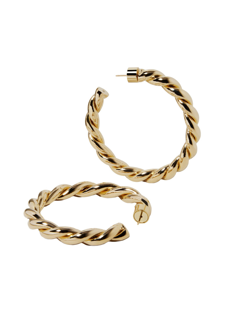 Women's Twisted Lilly 10K-Gold-Plated Huggie Earrings - Gold 6