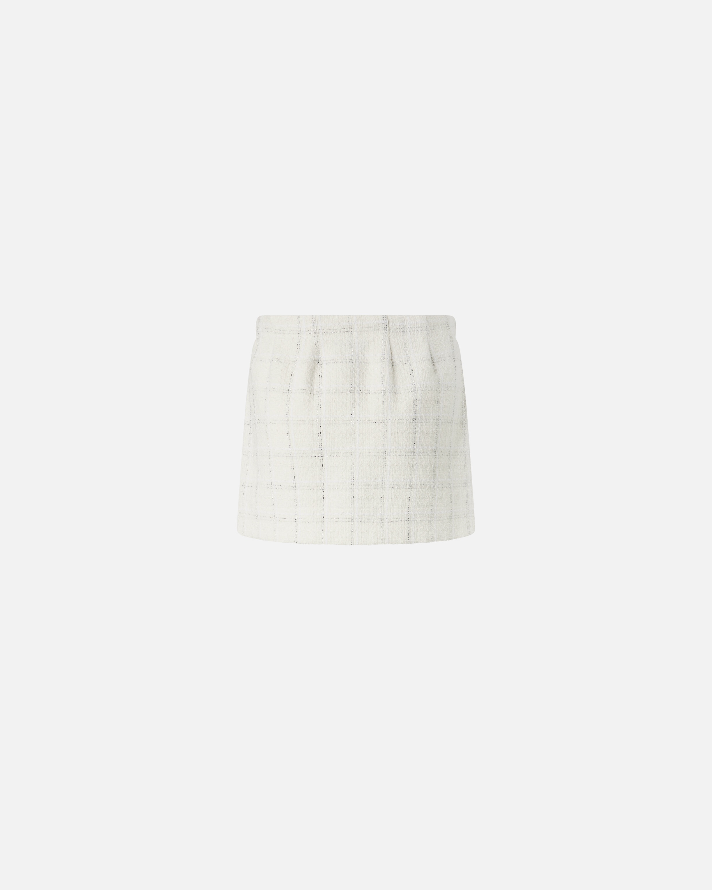 TWEED MINI SKIRT WITH FAUX LEATHER EDGING AND ZIP - 6