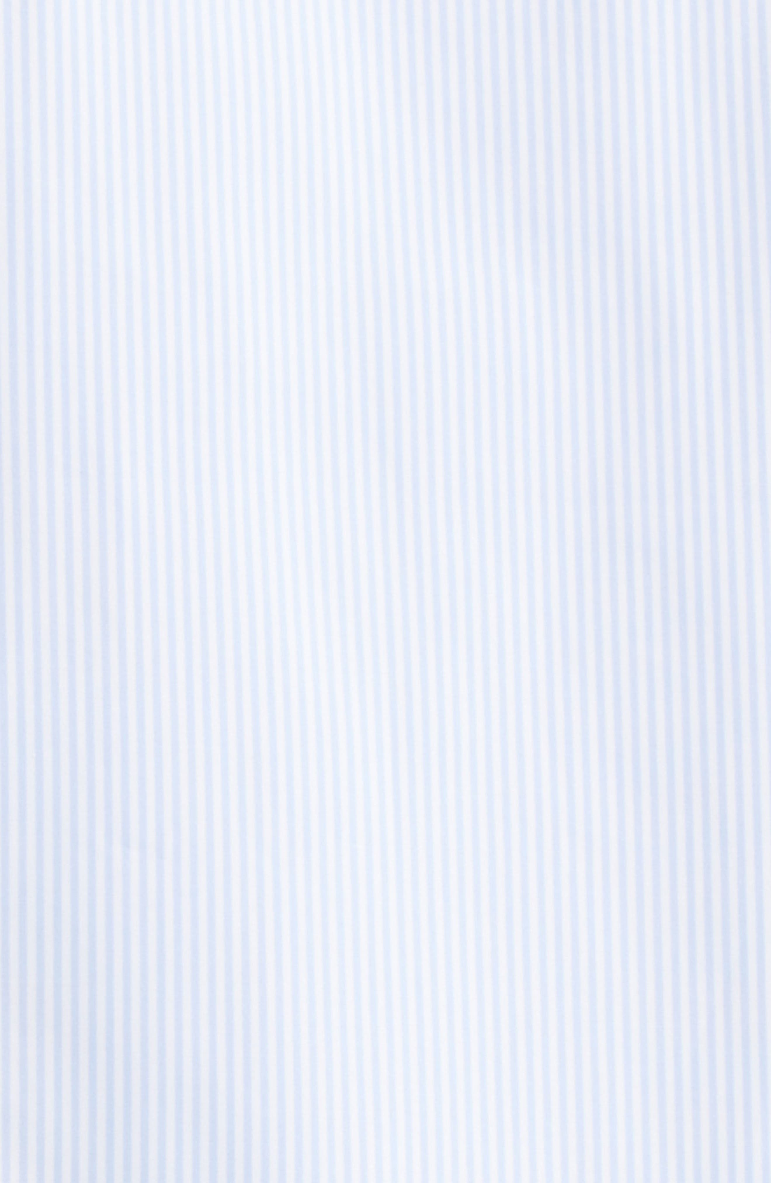 Thom Browne Micro University Stripe Straight Fit Cotton Poplin Button-Down Shirt in Light Blue at No - 6