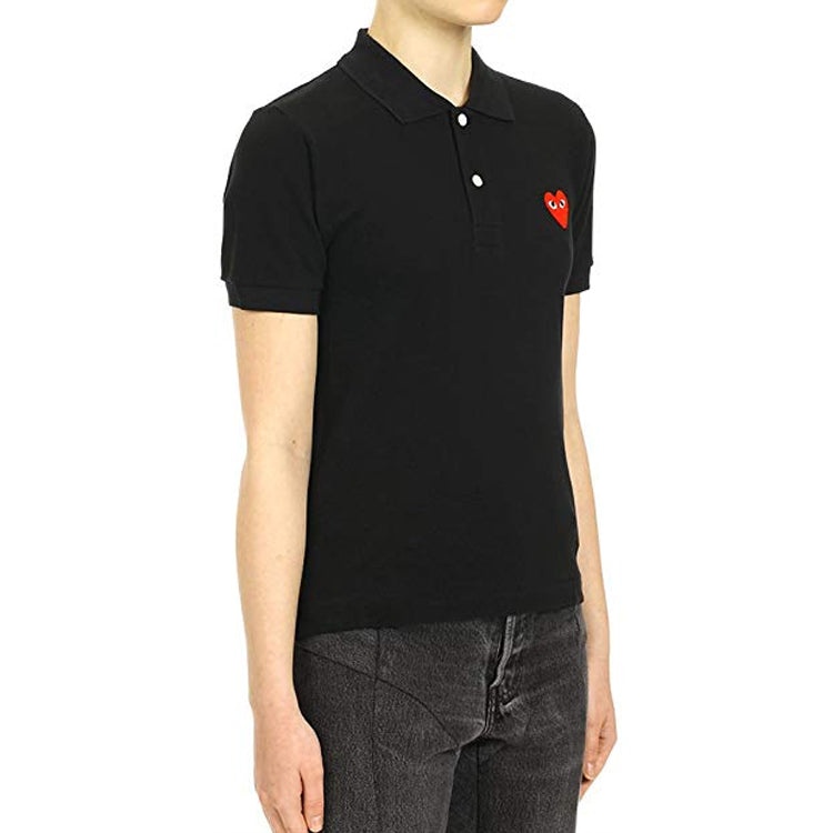 (WMNS) COMME des GARCONS PLAY Polo Red Emblem 'Black' AZ-T005-051-1 - 4