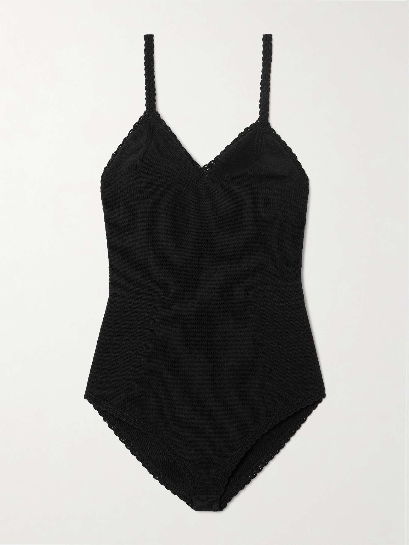 Knitted cotton-blend bodysuit - 1