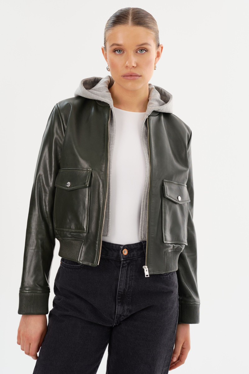 CANDACE | Leather Bomber Jacket 1