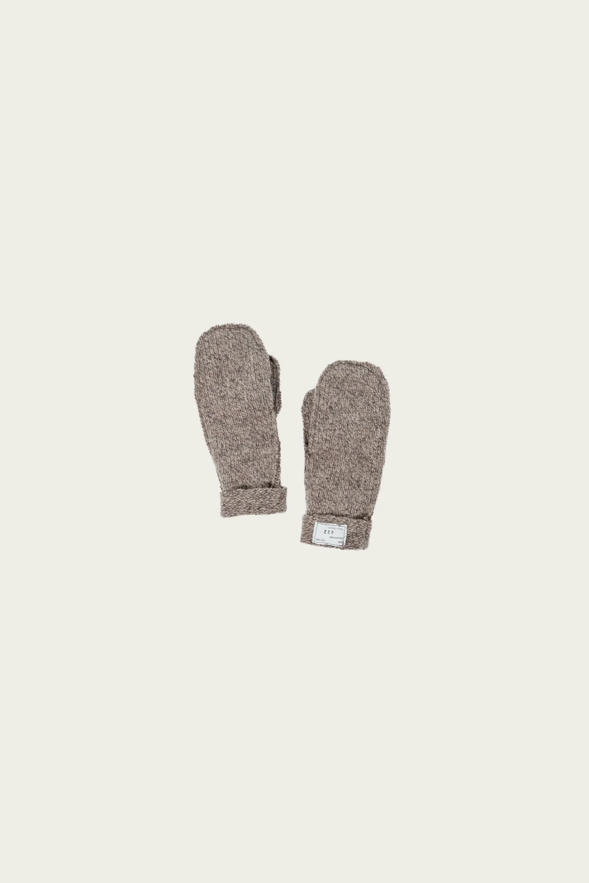 Heavy Knit Mittens - Melange Brown - 1