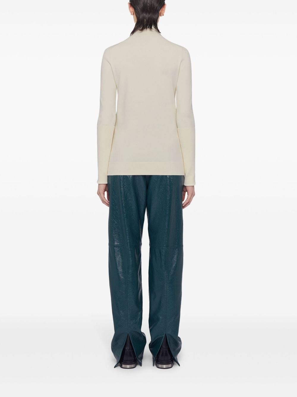 high-neck ribbed sweater - 3